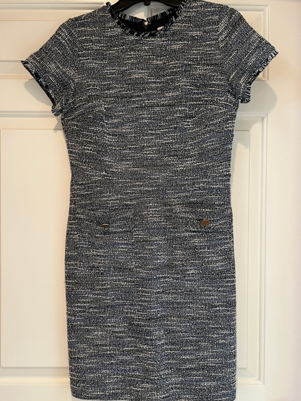 NWT Loft Classic Navy Tweed Sheath Dress